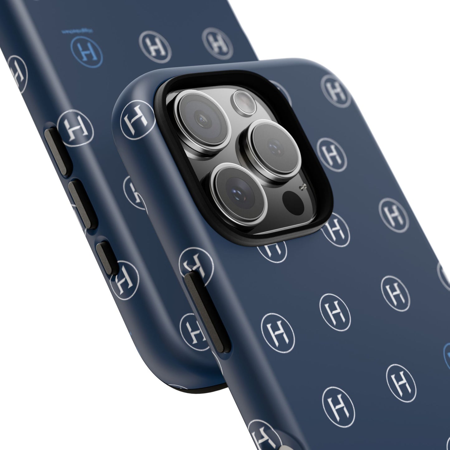 Navy Monogram Tough Phone Case — Shielded Slim Protective Cover