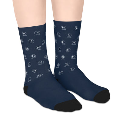 Navy Sublimated Mid-Length Socks