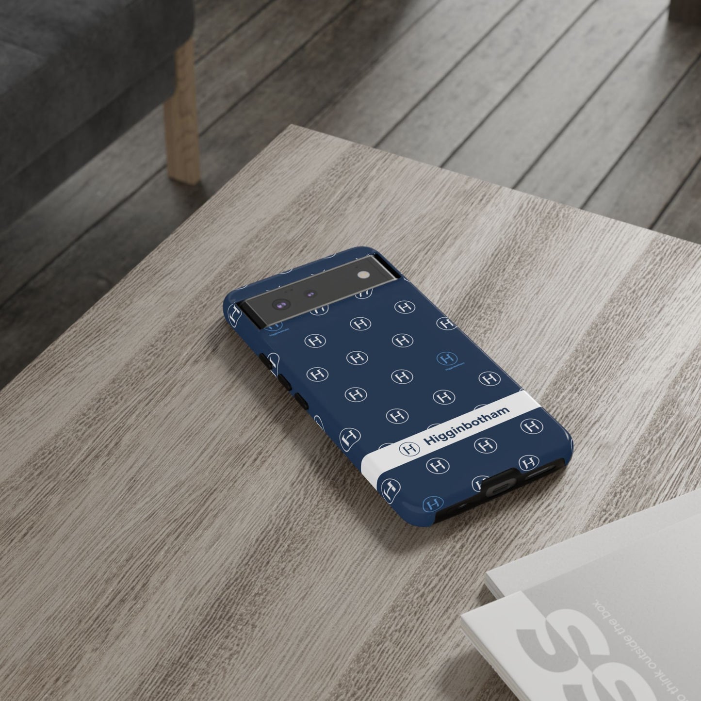 Navy Monogram Tough Phone Case — Shielded Slim Protective Cover