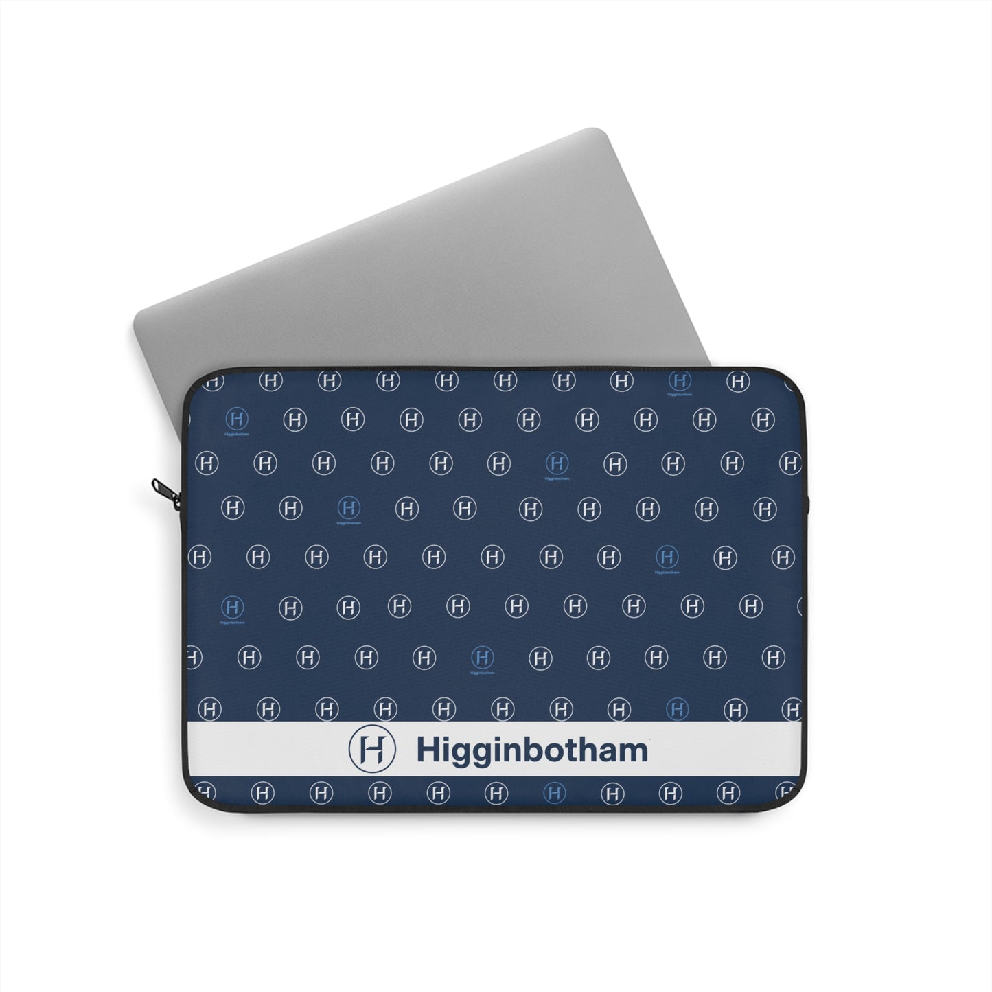Monogrammed Navy Pattern Laptop Sleeve