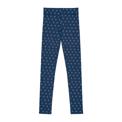 Youth Leggings — Navy All-Over H Monogram Print