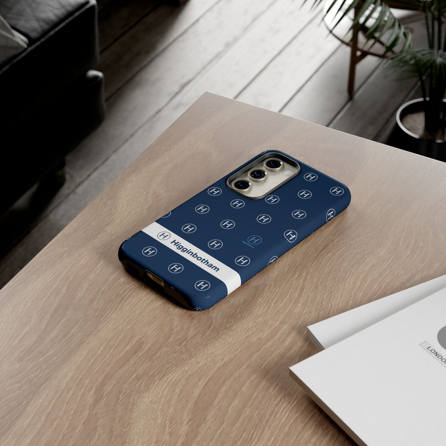 Navy Monogram Tough Phone Case — Shielded Slim Protective Cover