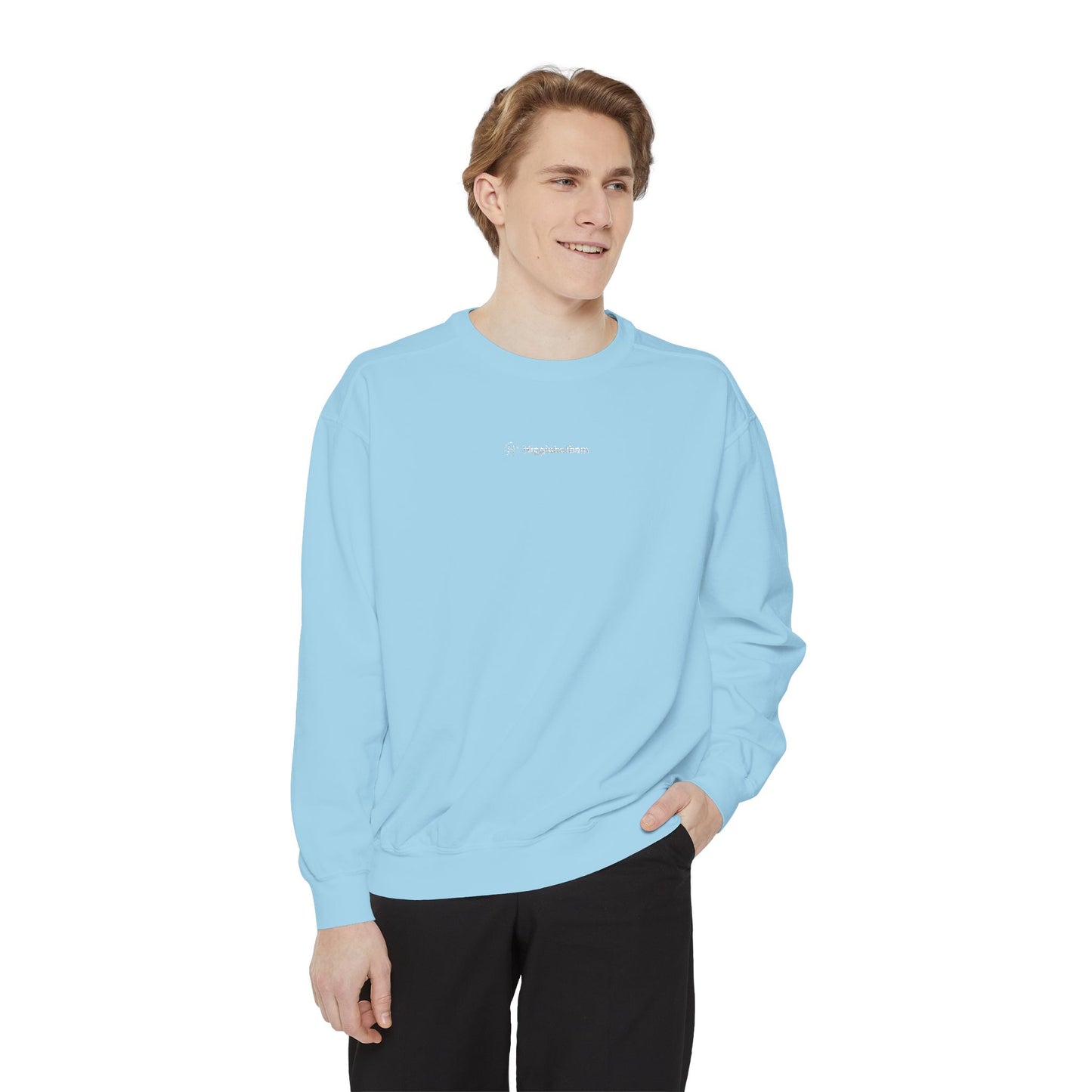 Comfort Colors Sweatshirt — Garment-Dyed Crewneck with Embroidery