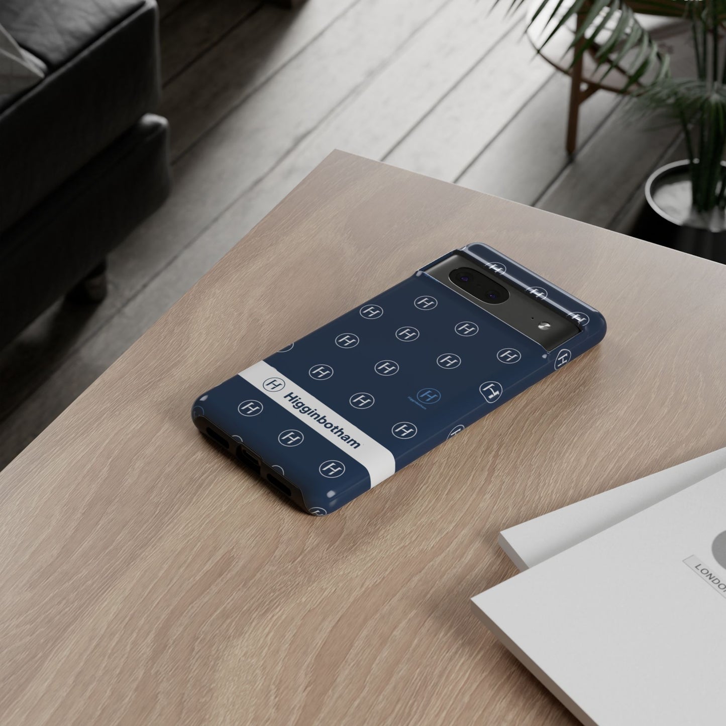 Navy Monogram Tough Phone Case — Shielded Slim Protective Cover
