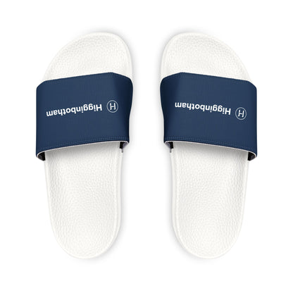 Removable-Strap Slide Sandals — Custom Navy Logo Slides for Women