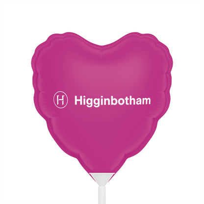6" Heart & Round Foil Balloons — Custom Logo Party Balloons (Magenta)