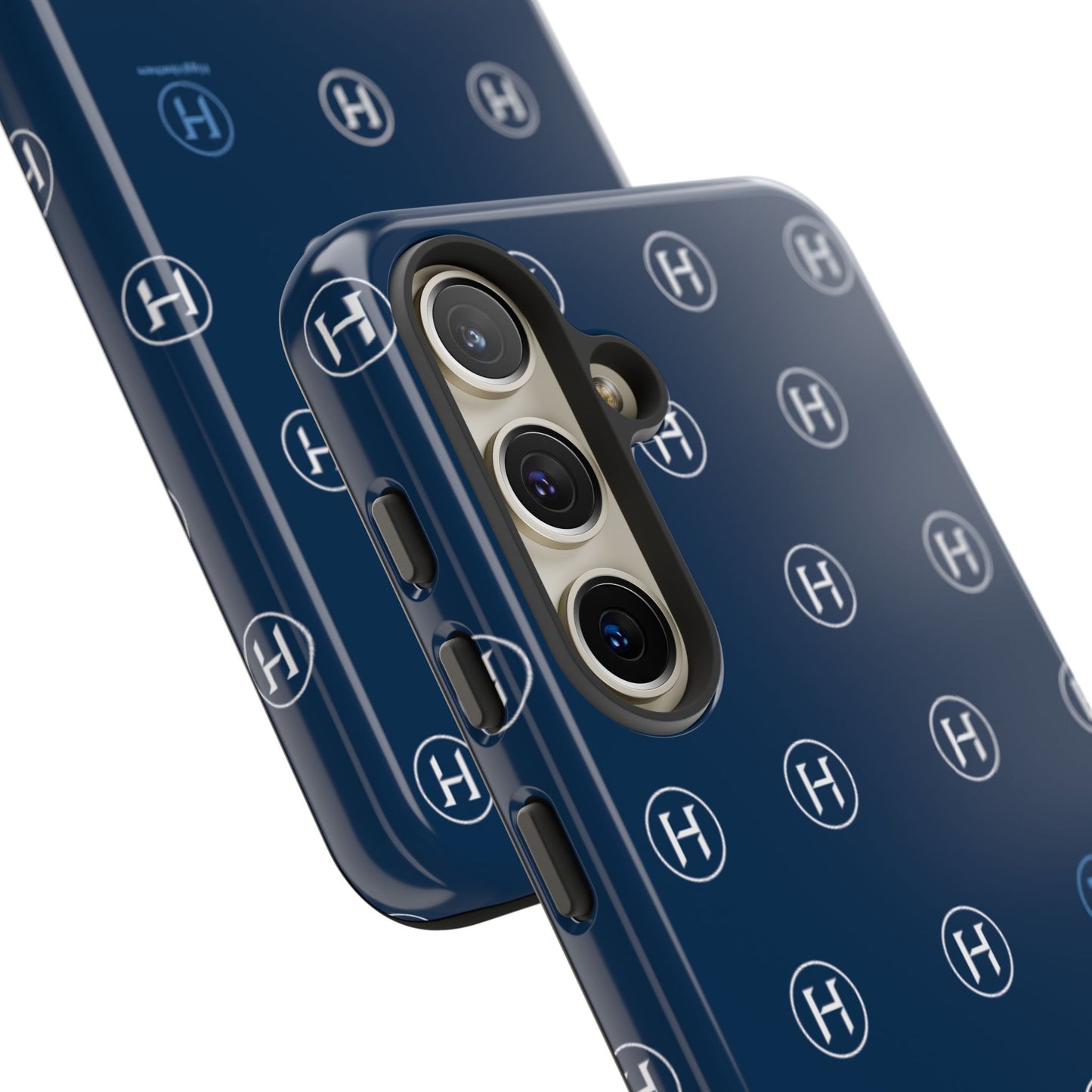 Navy Monogram Tough Phone Case — Shielded Slim Protective Cover