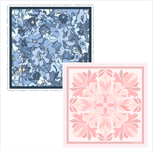 36"x36" Imitation Silk Scarves (Blue or Pink)