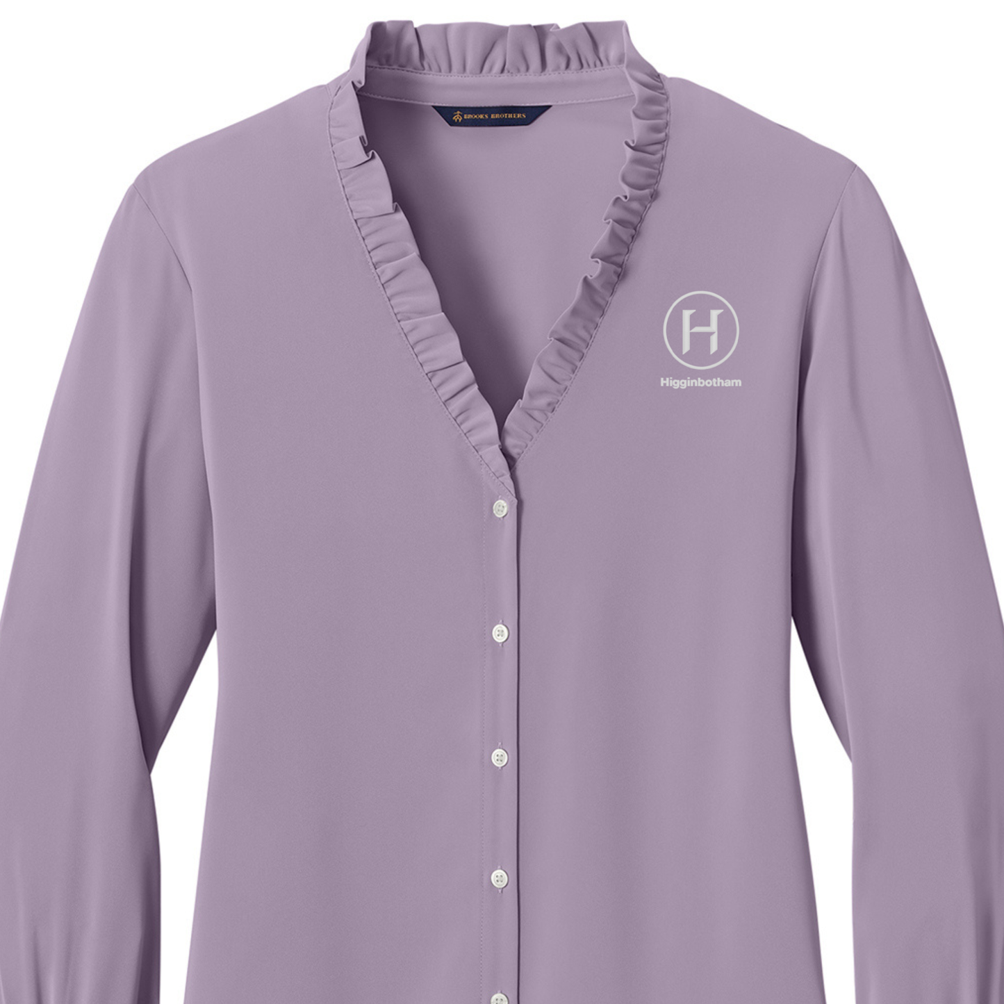 Brooks Brothers Women’s Ruffle V-Neck Blouse