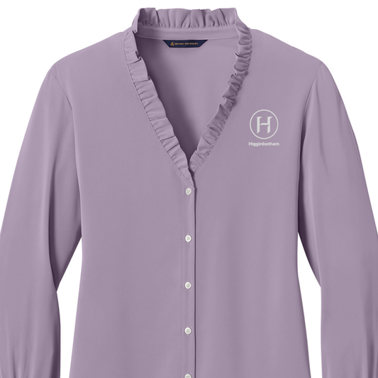 Brooks Brothers Women’s Ruffle V-Neck Blouse