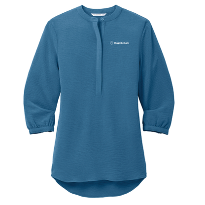 Ladies 3/4-Sleeve Textured Crepe Tunic