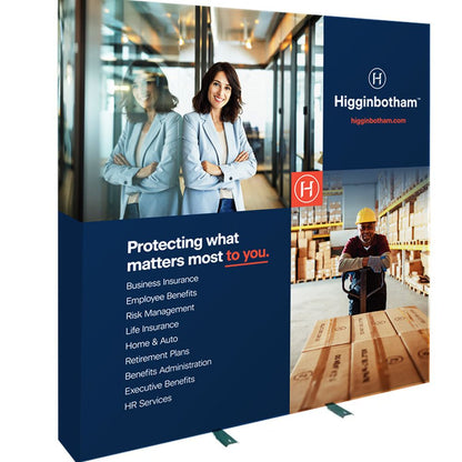 Hopup 7.5ft Backlit Straight Tension Fabric Display: "Protect" Design